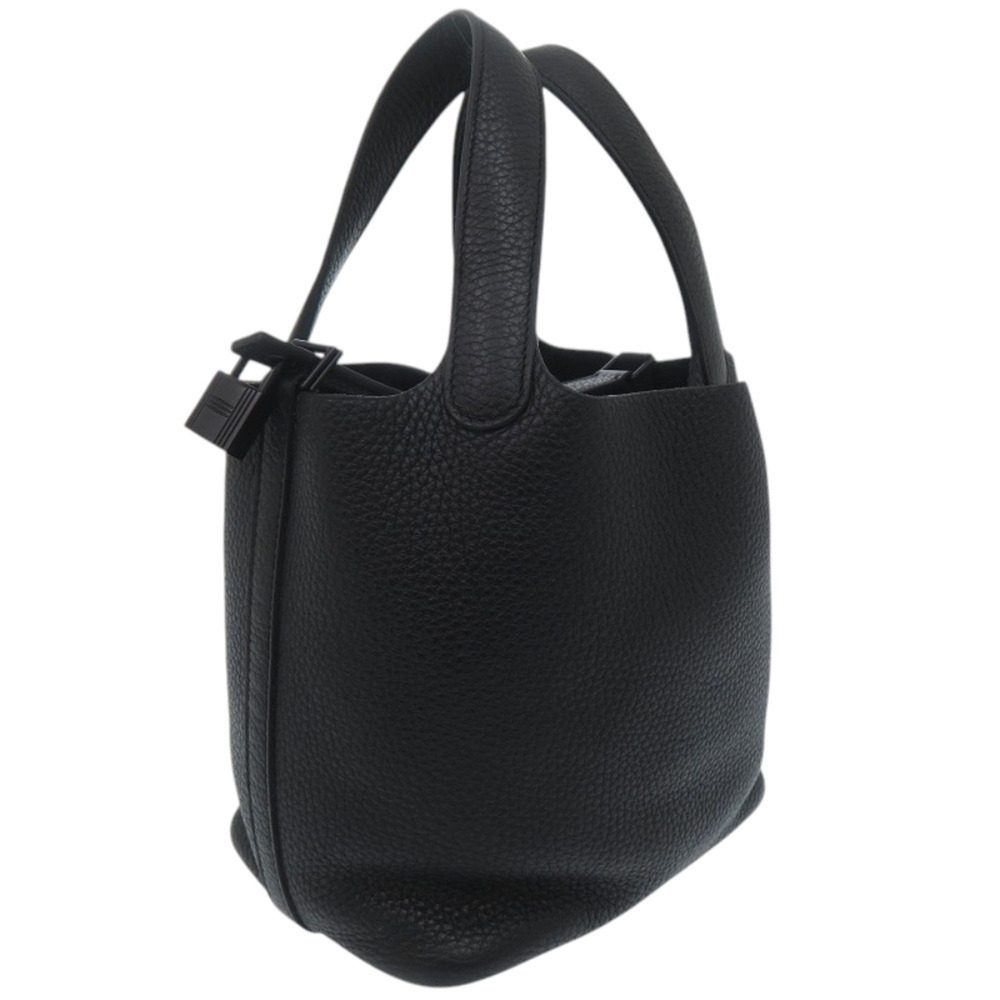 Hermes Picotin Lock PM Monochrome Taurillon Clemence So Black Z Stamp (2021) ...